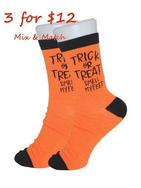 Target Men's 1-Pair "Trick or Treat Smell My Feet" Poly-Blend Halloween Socks